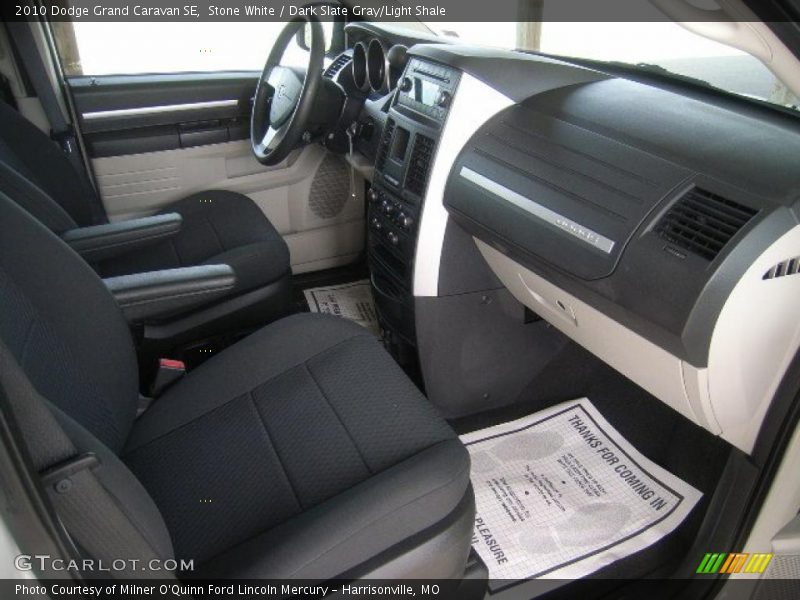 Stone White / Dark Slate Gray/Light Shale 2010 Dodge Grand Caravan SE