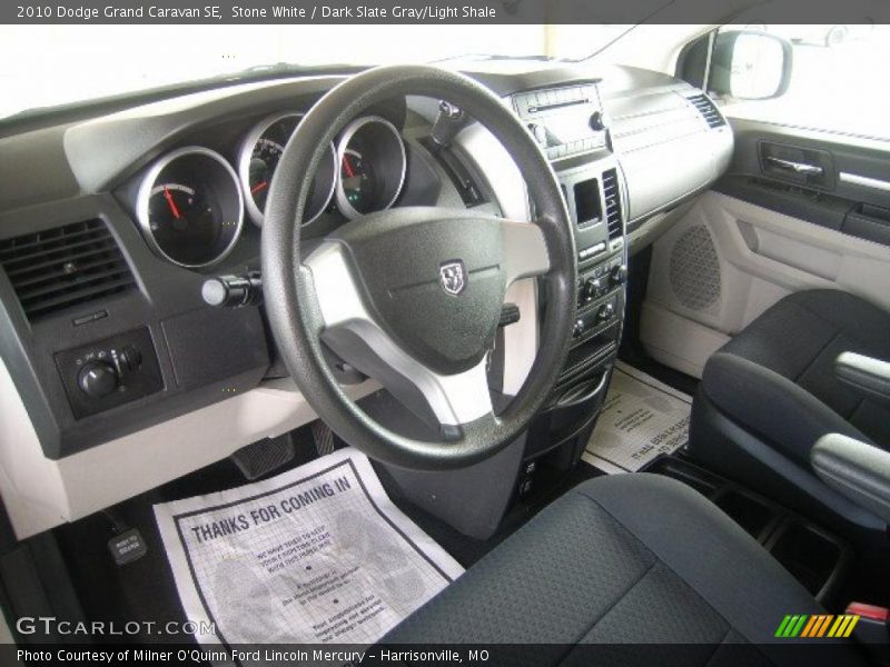 Stone White / Dark Slate Gray/Light Shale 2010 Dodge Grand Caravan SE