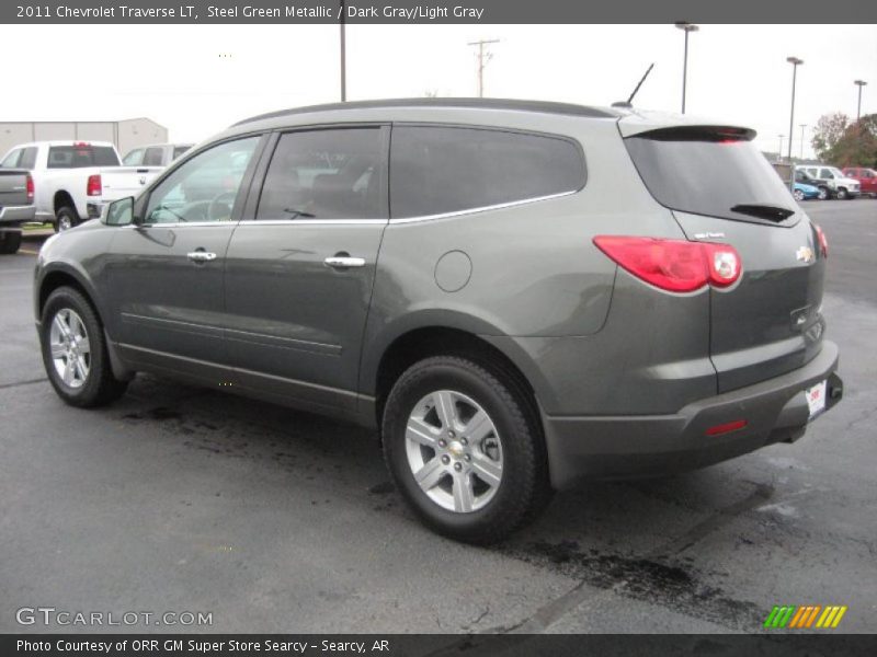 Steel Green Metallic / Dark Gray/Light Gray 2011 Chevrolet Traverse LT