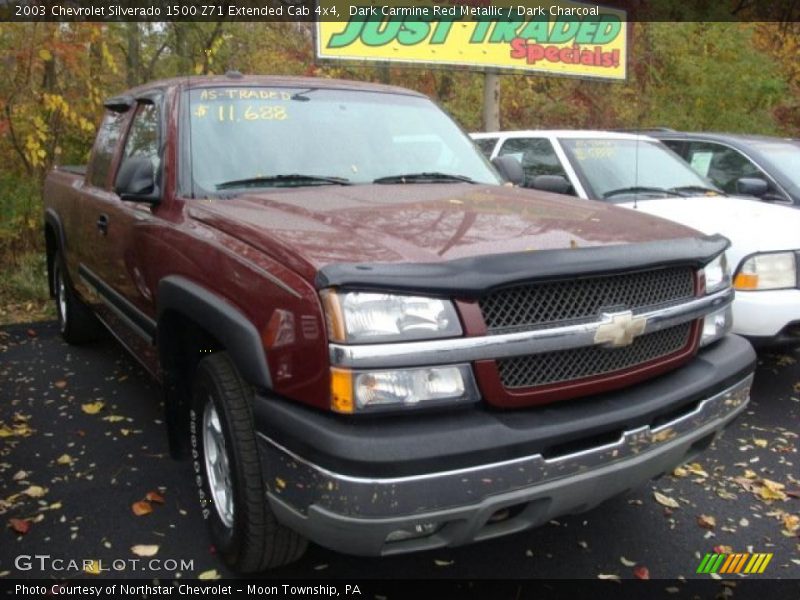 Dark Carmine Red Metallic / Dark Charcoal 2003 Chevrolet Silverado 1500 Z71 Extended Cab 4x4