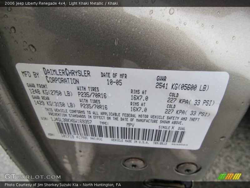 Light Khaki Metallic / Khaki 2006 Jeep Liberty Renegade 4x4