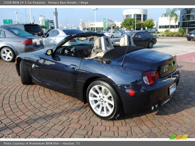 Monaco Blue Metallic / Beige 2008 BMW Z4 3.0si Roadster