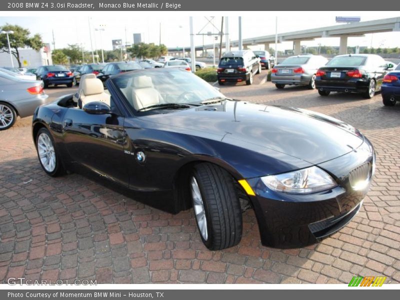 Monaco Blue Metallic / Beige 2008 BMW Z4 3.0si Roadster
