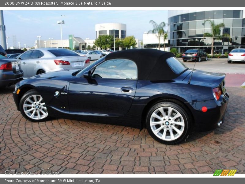 Monaco Blue Metallic / Beige 2008 BMW Z4 3.0si Roadster