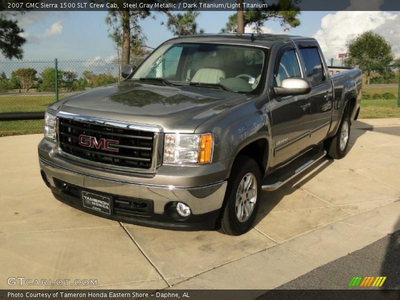 Steel Gray Metallic / Dark Titanium/Light Titanium 2007 GMC Sierra 1500 SLT Crew Cab