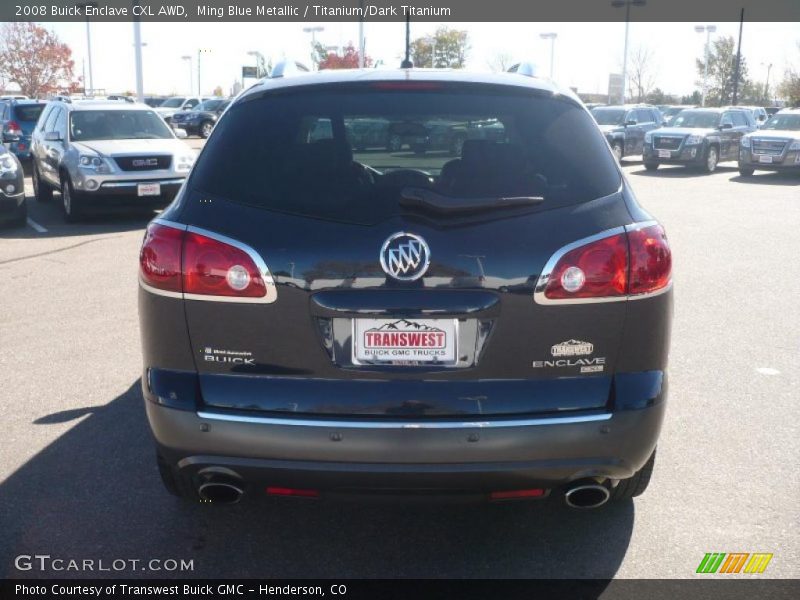 Ming Blue Metallic / Titanium/Dark Titanium 2008 Buick Enclave CXL AWD