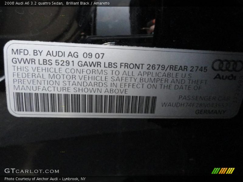 Brilliant Black / Amaretto 2008 Audi A6 3.2 quattro Sedan