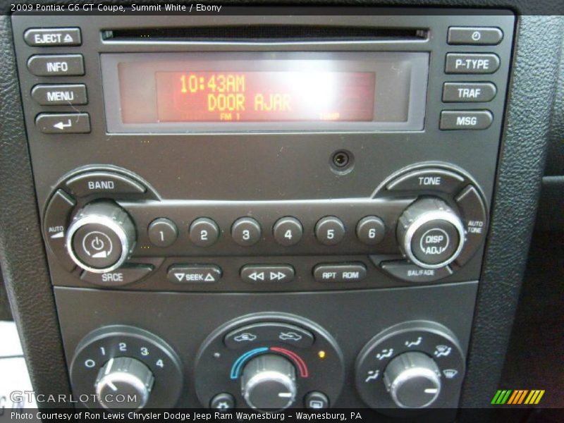 Controls of 2009 G6 GT Coupe