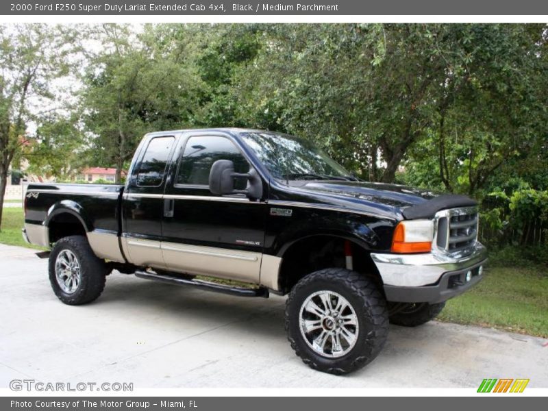 Black / Medium Parchment 2000 Ford F250 Super Duty Lariat Extended Cab 4x4