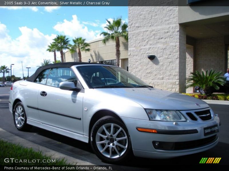 Silver Metallic / Charcoal Gray 2005 Saab 9-3 Arc Convertible