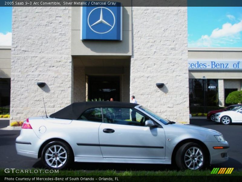 Silver Metallic / Charcoal Gray 2005 Saab 9-3 Arc Convertible