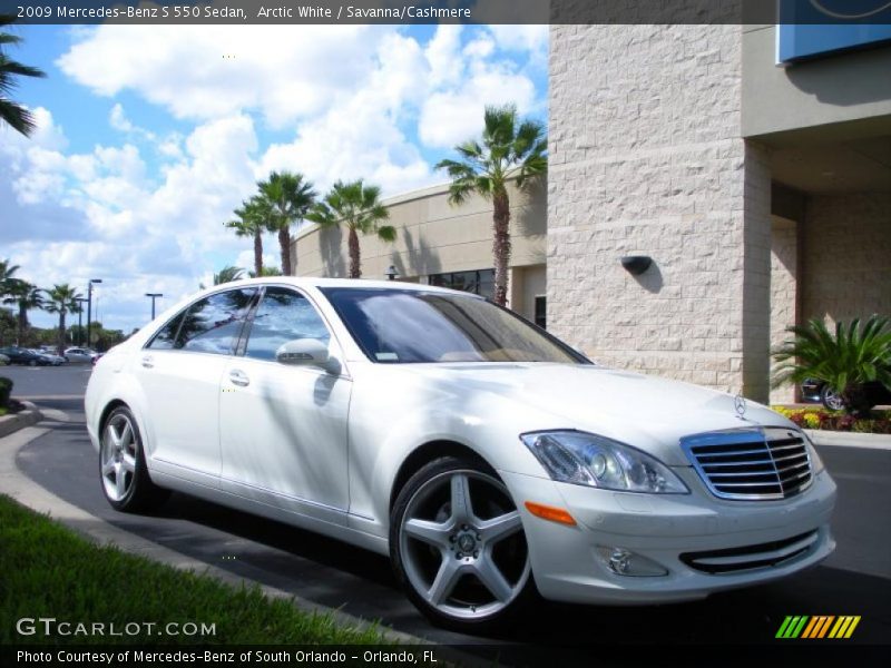 Arctic White / Savanna/Cashmere 2009 Mercedes-Benz S 550 Sedan