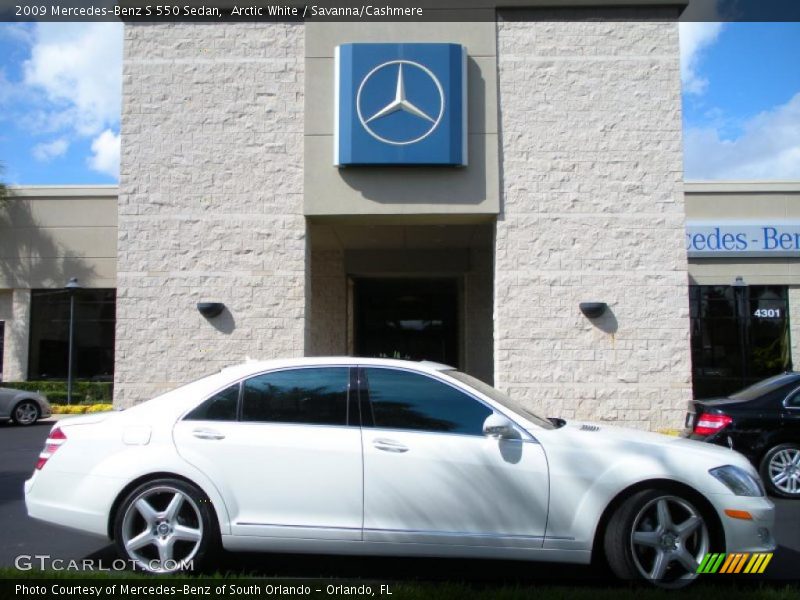 Arctic White / Savanna/Cashmere 2009 Mercedes-Benz S 550 Sedan