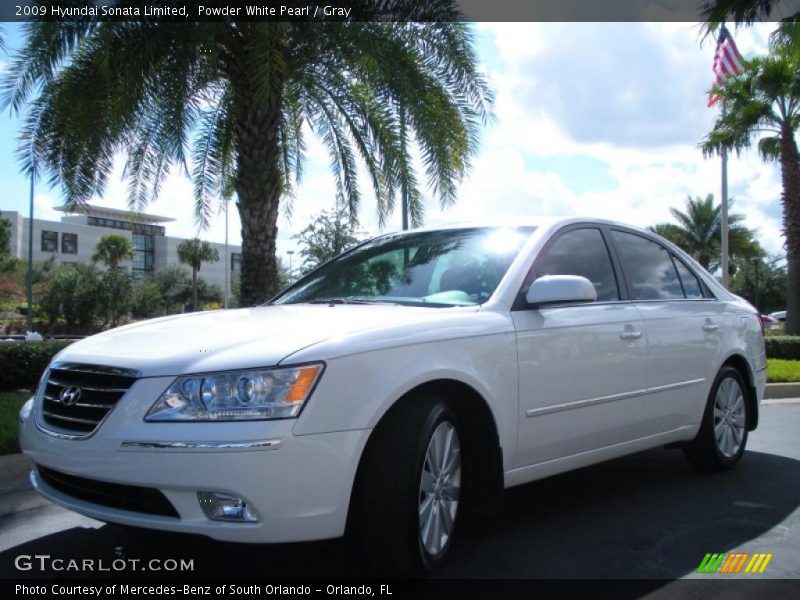 Powder White Pearl / Gray 2009 Hyundai Sonata Limited