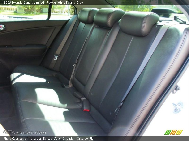 Powder White Pearl / Gray 2009 Hyundai Sonata Limited