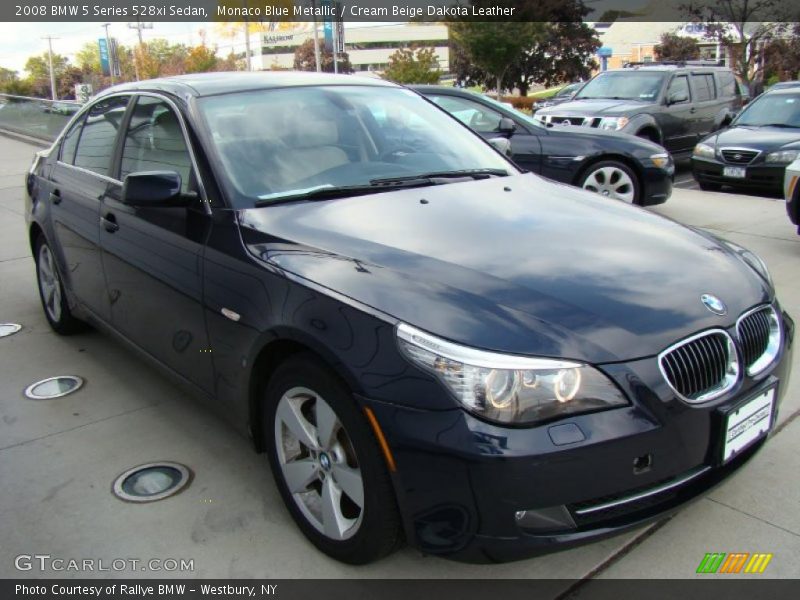 Monaco Blue Metallic / Cream Beige Dakota Leather 2008 BMW 5 Series 528xi Sedan