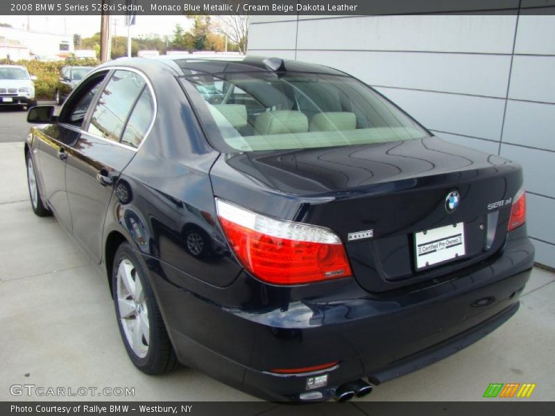 Monaco Blue Metallic / Cream Beige Dakota Leather 2008 BMW 5 Series 528xi Sedan