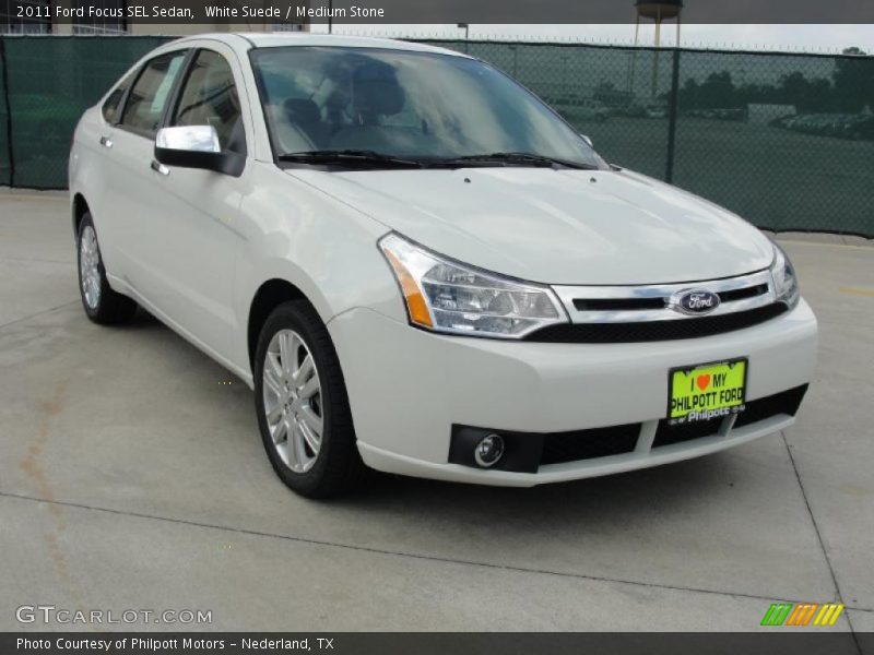 White Suede / Medium Stone 2011 Ford Focus SEL Sedan