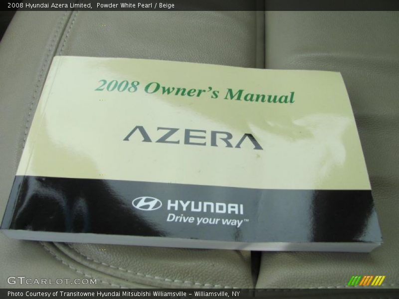 Powder White Pearl / Beige 2008 Hyundai Azera Limited
