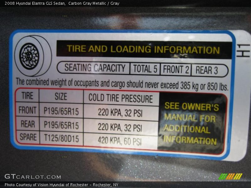 Carbon Gray Metallic / Gray 2008 Hyundai Elantra GLS Sedan