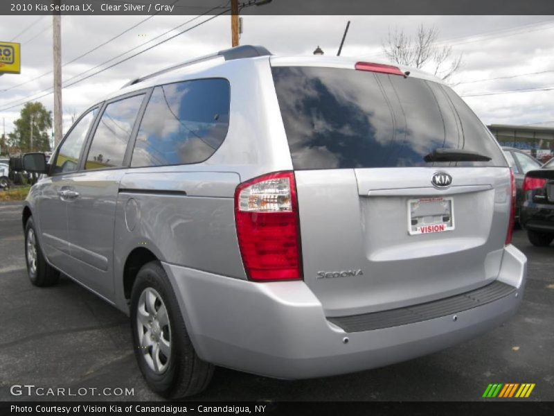 Clear Silver / Gray 2010 Kia Sedona LX
