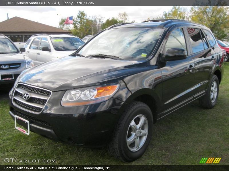 Ebony Black / Gray 2007 Hyundai Santa Fe GLS 4WD