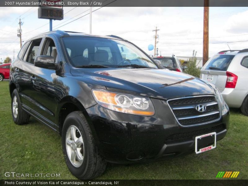Ebony Black / Gray 2007 Hyundai Santa Fe GLS 4WD