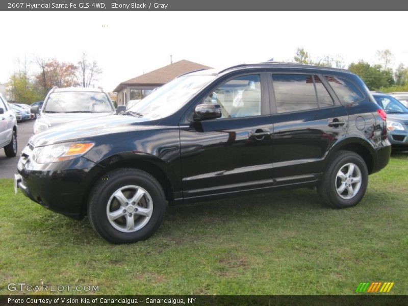 Ebony Black / Gray 2007 Hyundai Santa Fe GLS 4WD