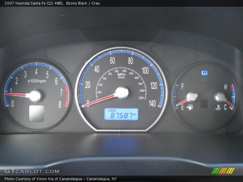 Ebony Black / Gray 2007 Hyundai Santa Fe GLS 4WD