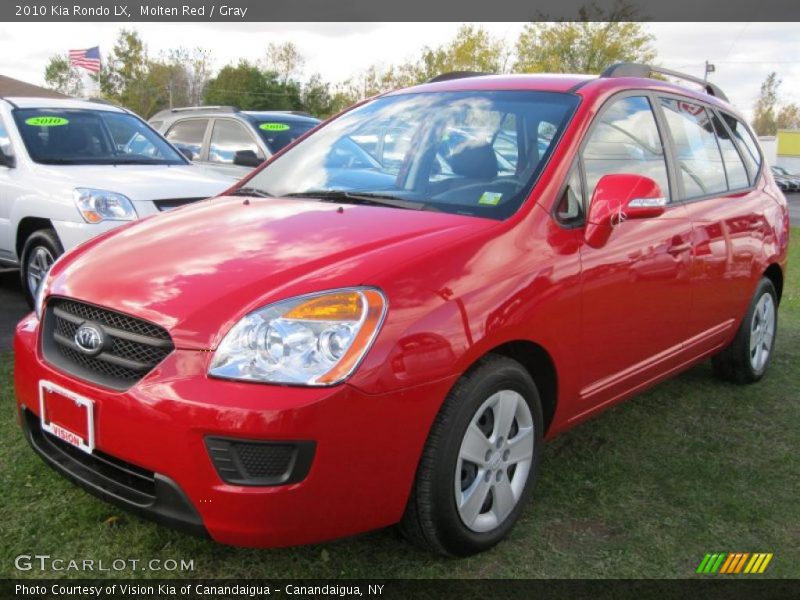 Molten Red / Gray 2010 Kia Rondo LX