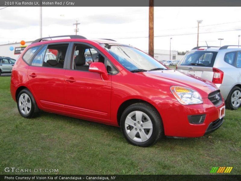 Molten Red / Gray 2010 Kia Rondo LX