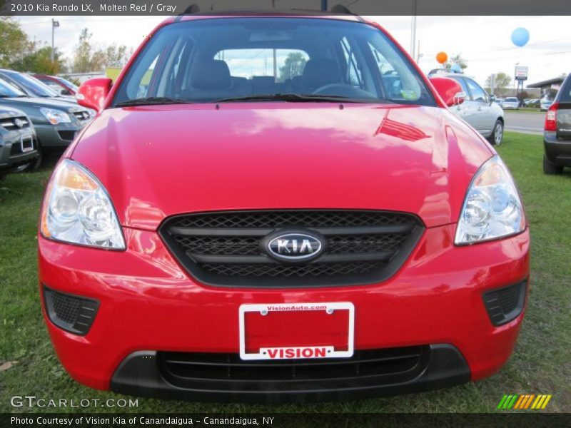 Molten Red / Gray 2010 Kia Rondo LX