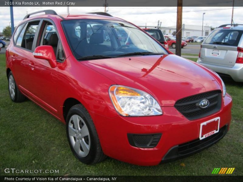 Molten Red / Gray 2010 Kia Rondo LX