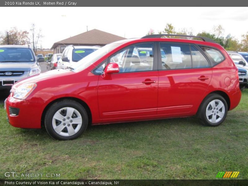 Molten Red / Gray 2010 Kia Rondo LX