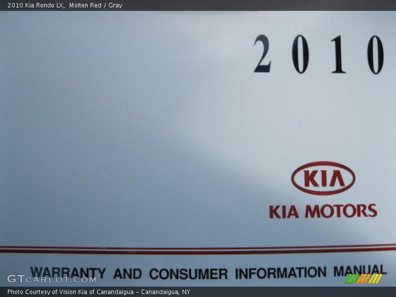 Molten Red / Gray 2010 Kia Rondo LX