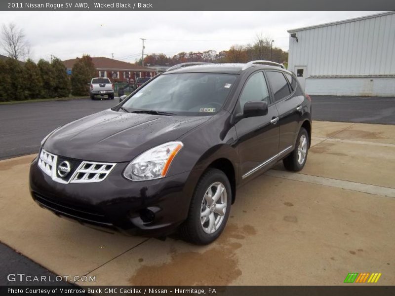 Wicked Black / Black 2011 Nissan Rogue SV AWD