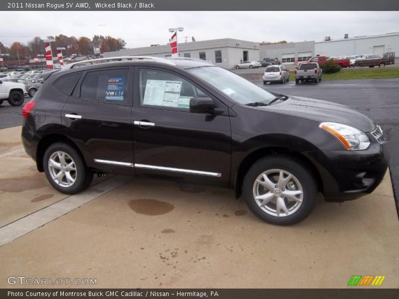 Wicked Black / Black 2011 Nissan Rogue SV AWD