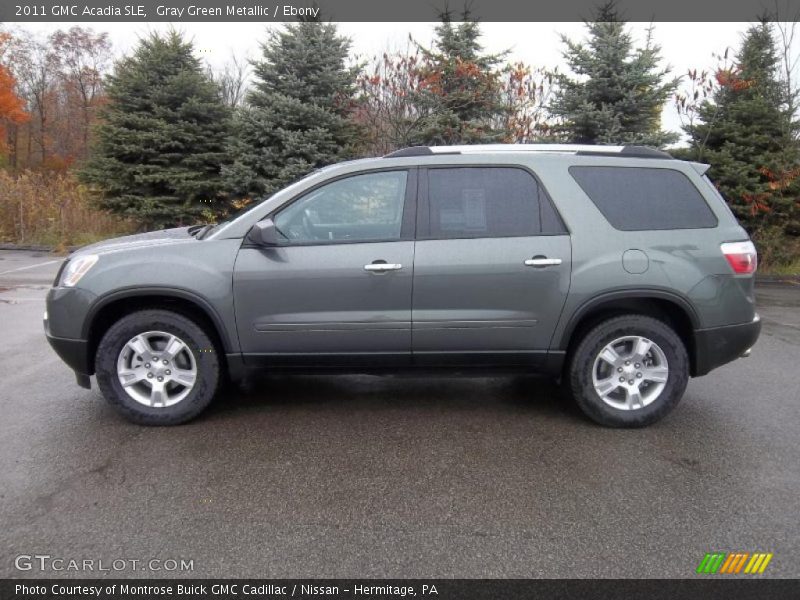 Gray Green Metallic / Ebony 2011 GMC Acadia SLE