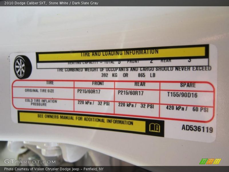 Stone White / Dark Slate Gray 2010 Dodge Caliber SXT