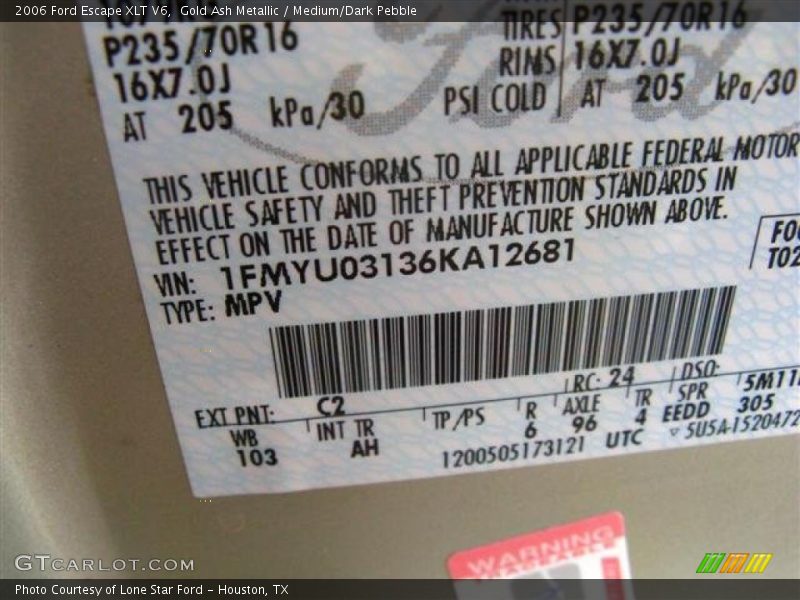 Gold Ash Metallic / Medium/Dark Pebble 2006 Ford Escape XLT V6