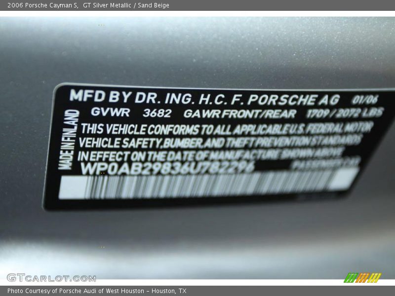 GT Silver Metallic / Sand Beige 2006 Porsche Cayman S