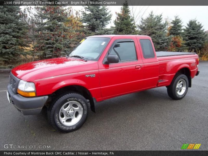 Bright Red / Medium Graphite 1998 Ford Ranger XLT Extended Cab 4x4