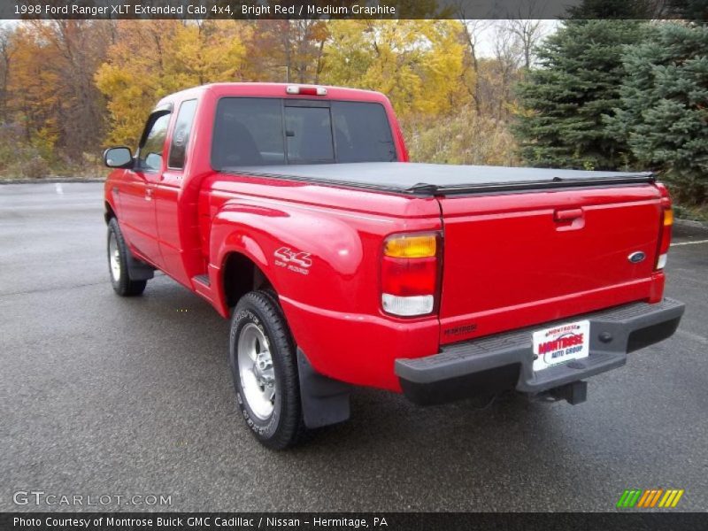 Bright Red / Medium Graphite 1998 Ford Ranger XLT Extended Cab 4x4