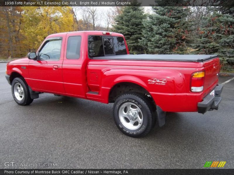 Bright Red / Medium Graphite 1998 Ford Ranger XLT Extended Cab 4x4
