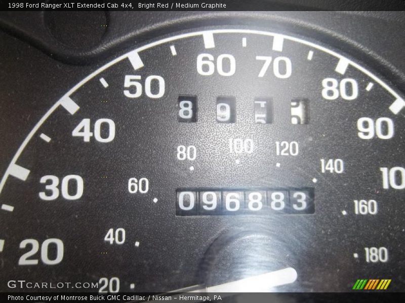 Bright Red / Medium Graphite 1998 Ford Ranger XLT Extended Cab 4x4
