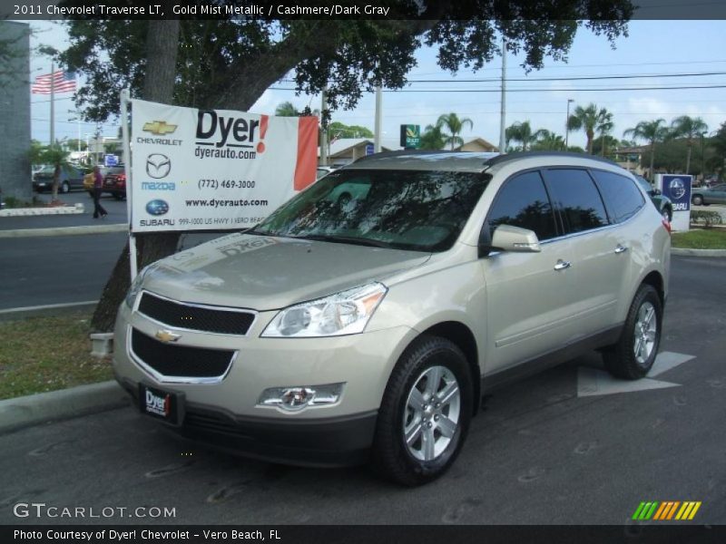 Gold Mist Metallic / Cashmere/Dark Gray 2011 Chevrolet Traverse LT