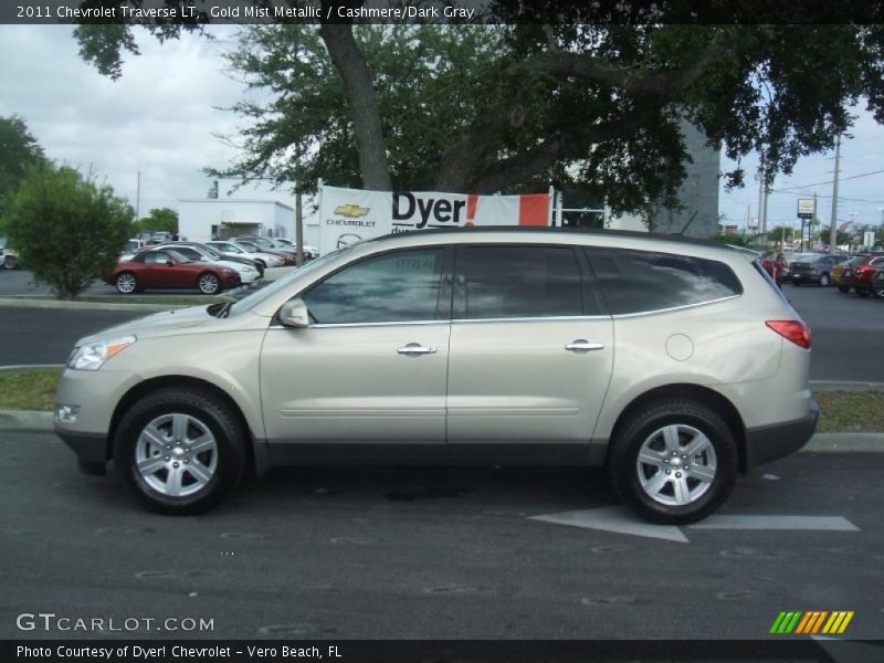 Gold Mist Metallic / Cashmere/Dark Gray 2011 Chevrolet Traverse LT