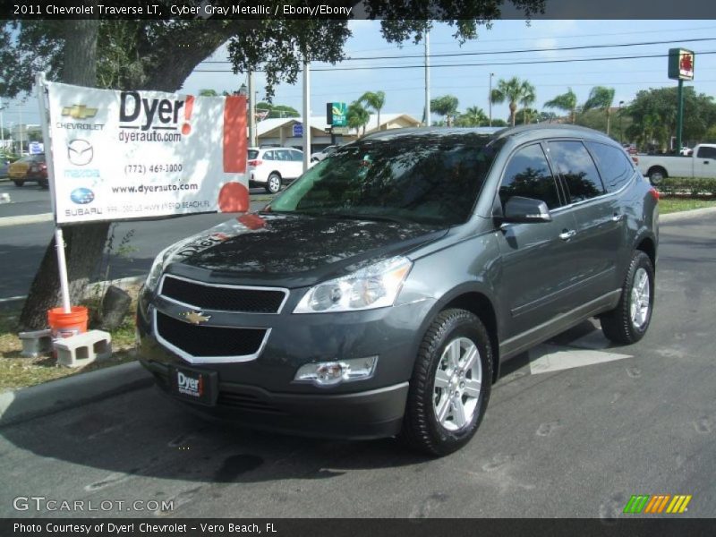 Cyber Gray Metallic / Ebony/Ebony 2011 Chevrolet Traverse LT