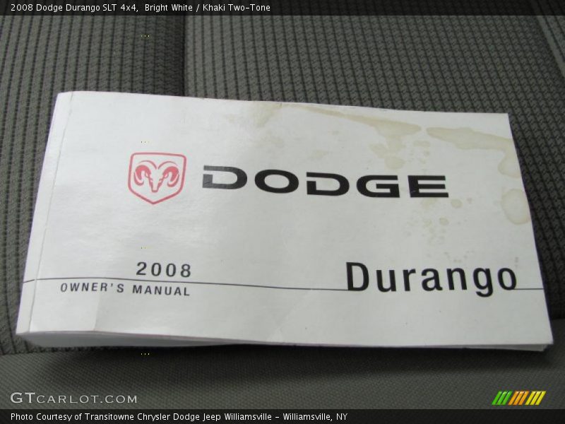 Bright White / Khaki Two-Tone 2008 Dodge Durango SLT 4x4