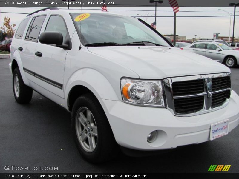 Bright White / Khaki Two-Tone 2008 Dodge Durango SLT 4x4